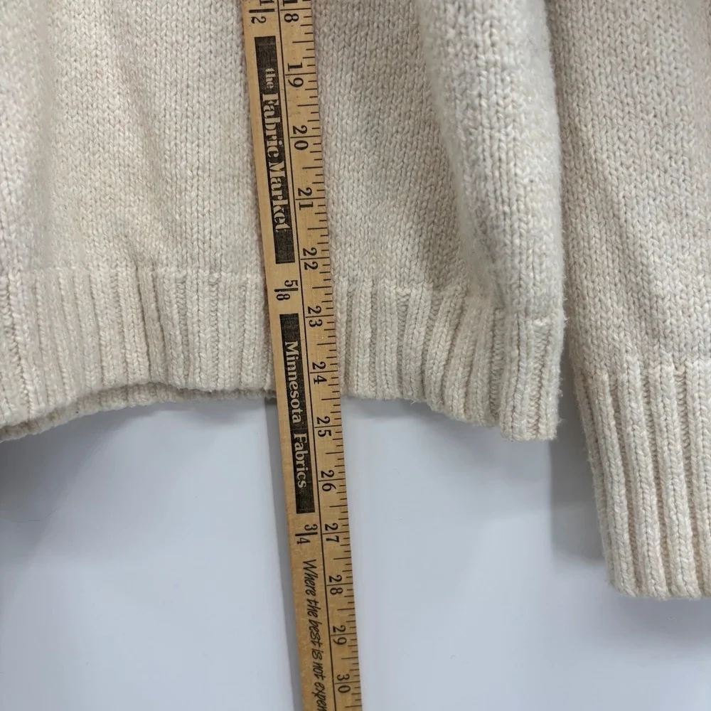 American Eagle Womens Fair Isle Crewneck Sweater Small Brown Cream Oversize Cozy